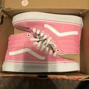 Pink high top vans size 5.0